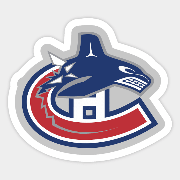 Habs - Canucks Logo Mashup Sticker by phneep